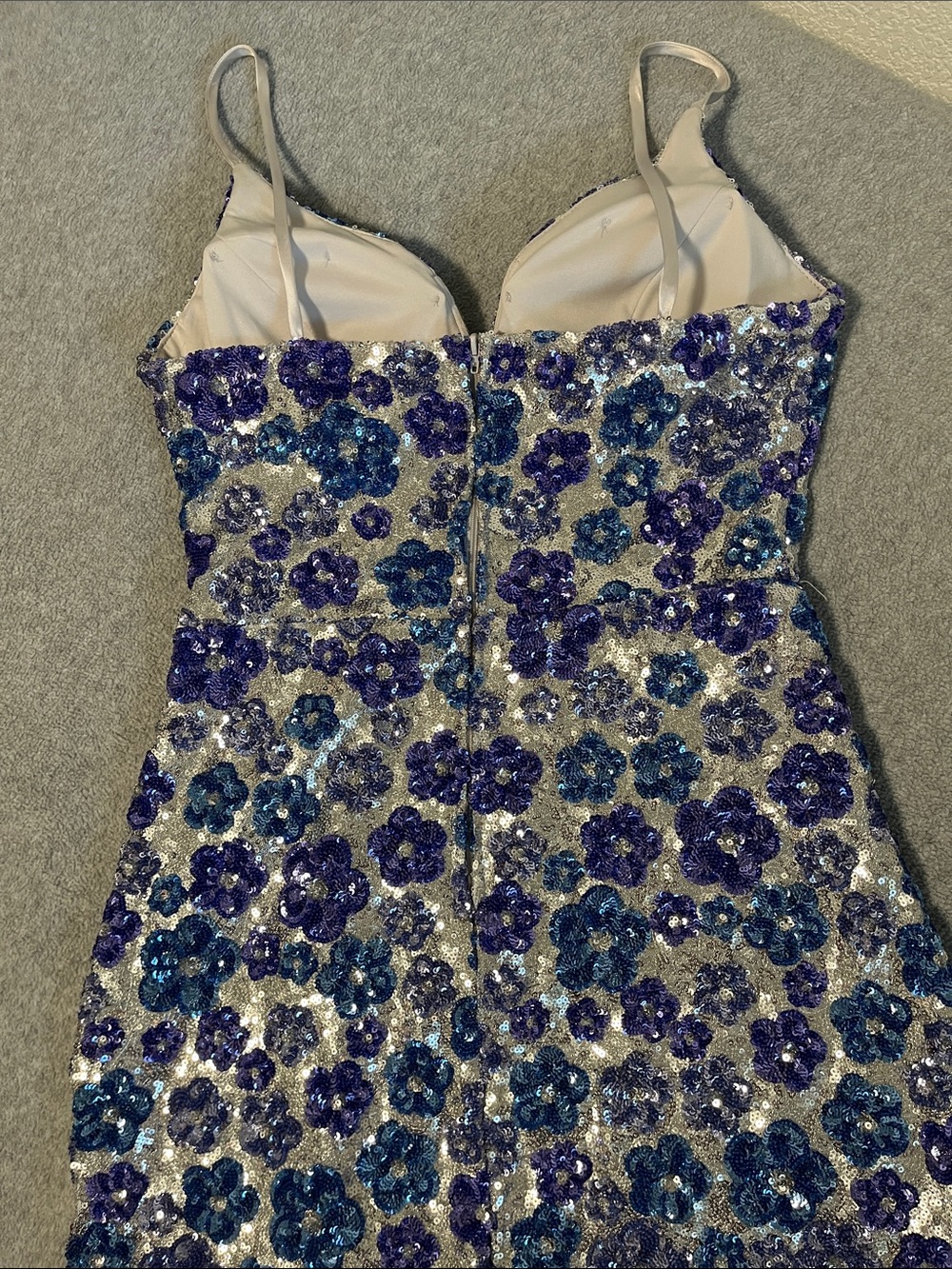B Smart Floral Sequin Maxi Dress Size 9 10 Event - Picture 8 of 14